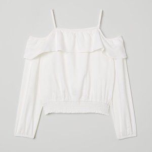 H&M White Cold Shoulder Top